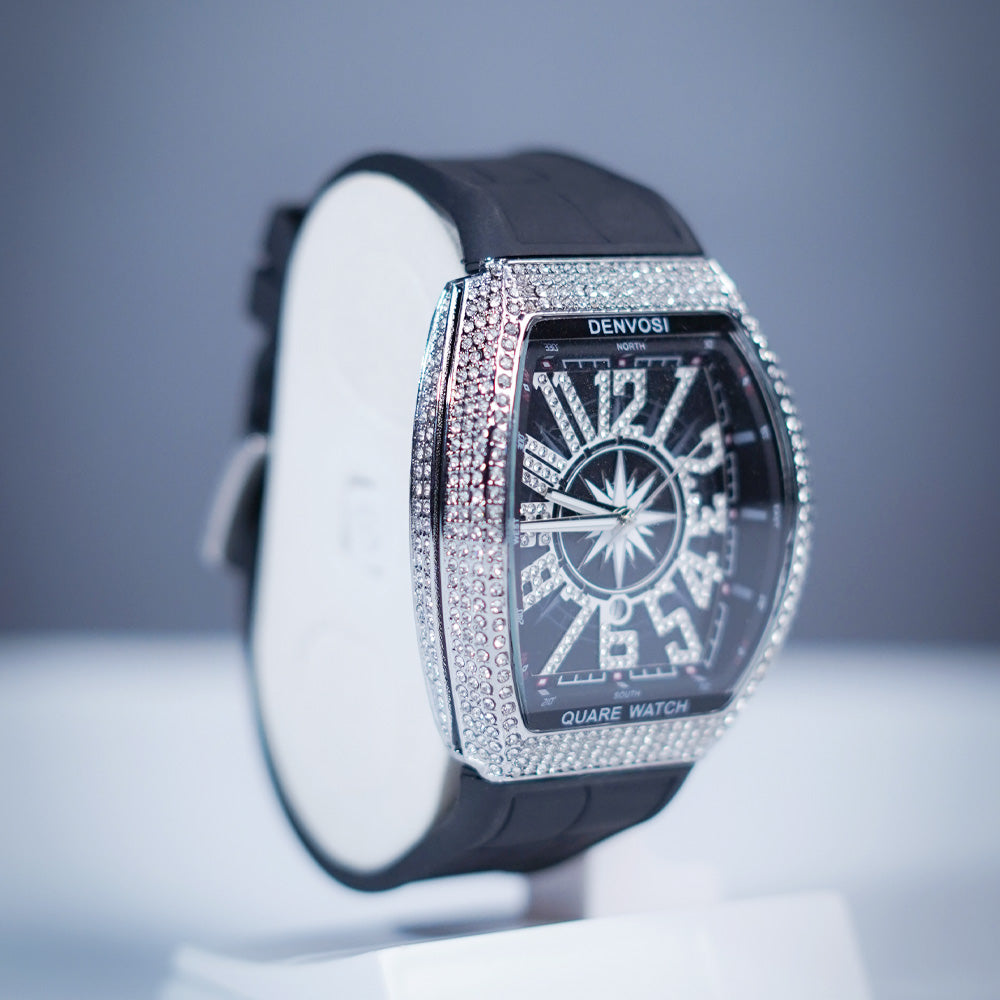 FM Black Strap Diamond Watch
