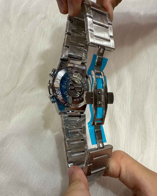 HB Stainless Steel White Dial Watch