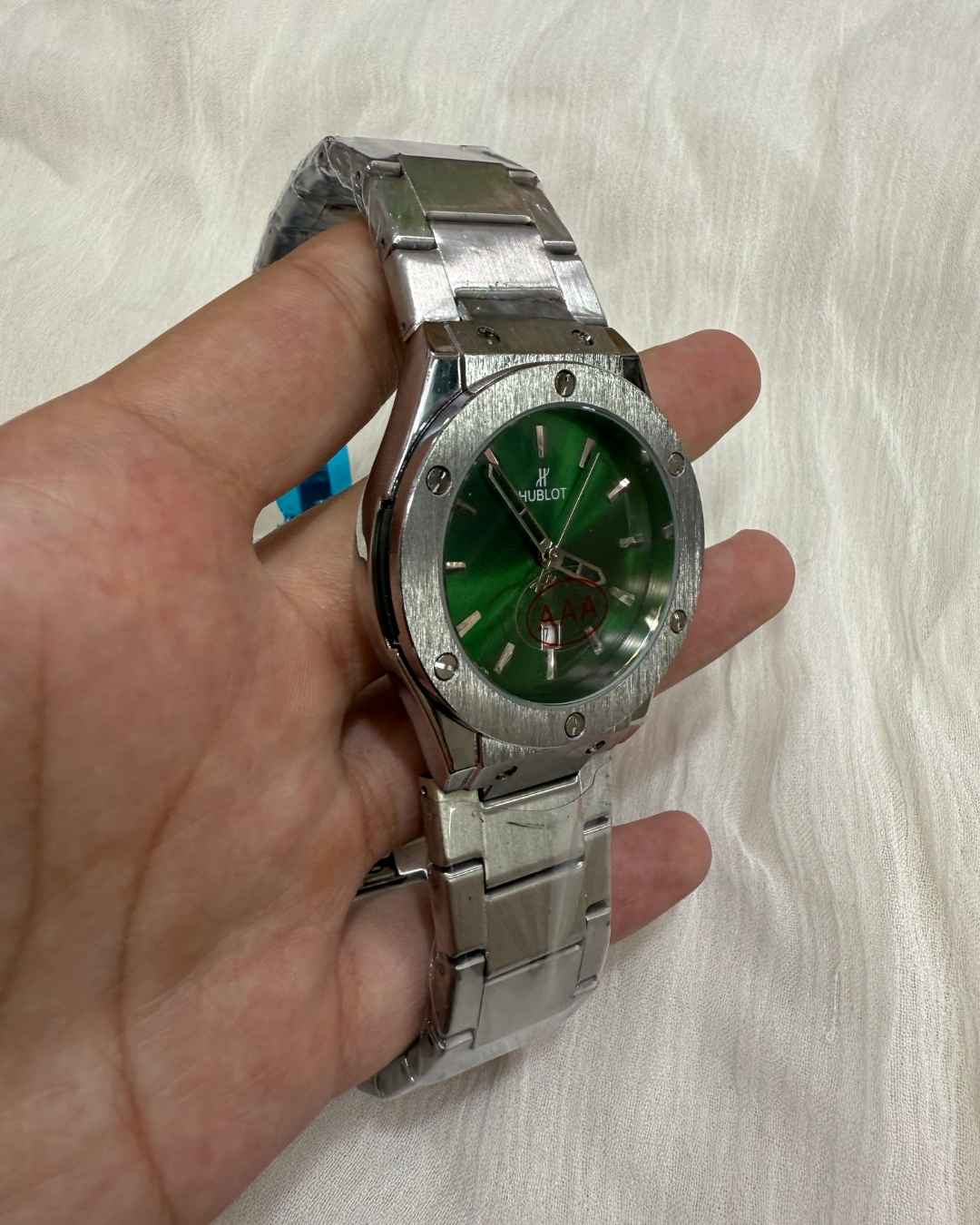 HB Stainless Steel Green Dial Watch