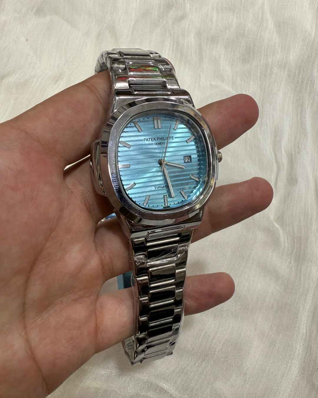 PP Date Working Tiffany Blue Silver Watch