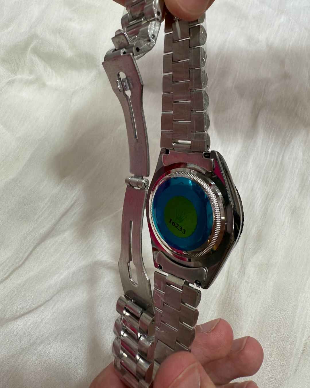 Stainless Steel Date Just Watch Silver White