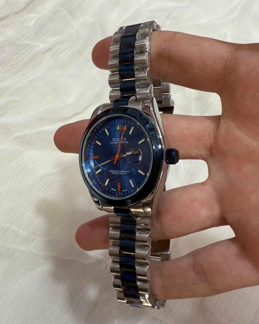 RLX Two Tone Silver Blue Watch