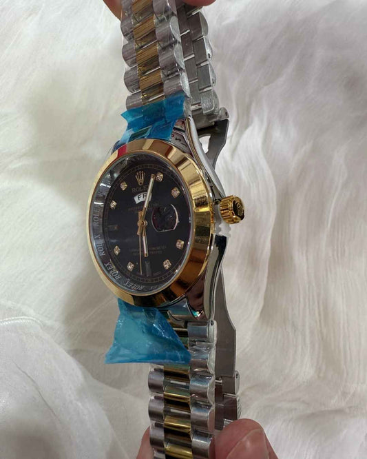 Day Date Stainless Steel Watch