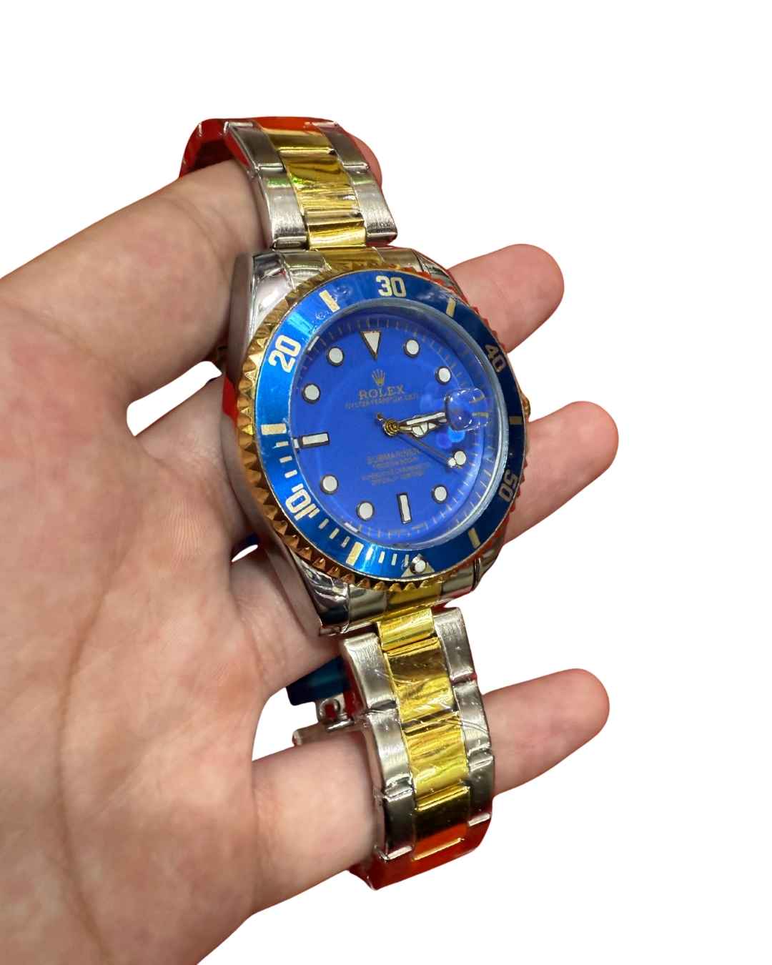 Submariner Two Tone Blue Dial Watch