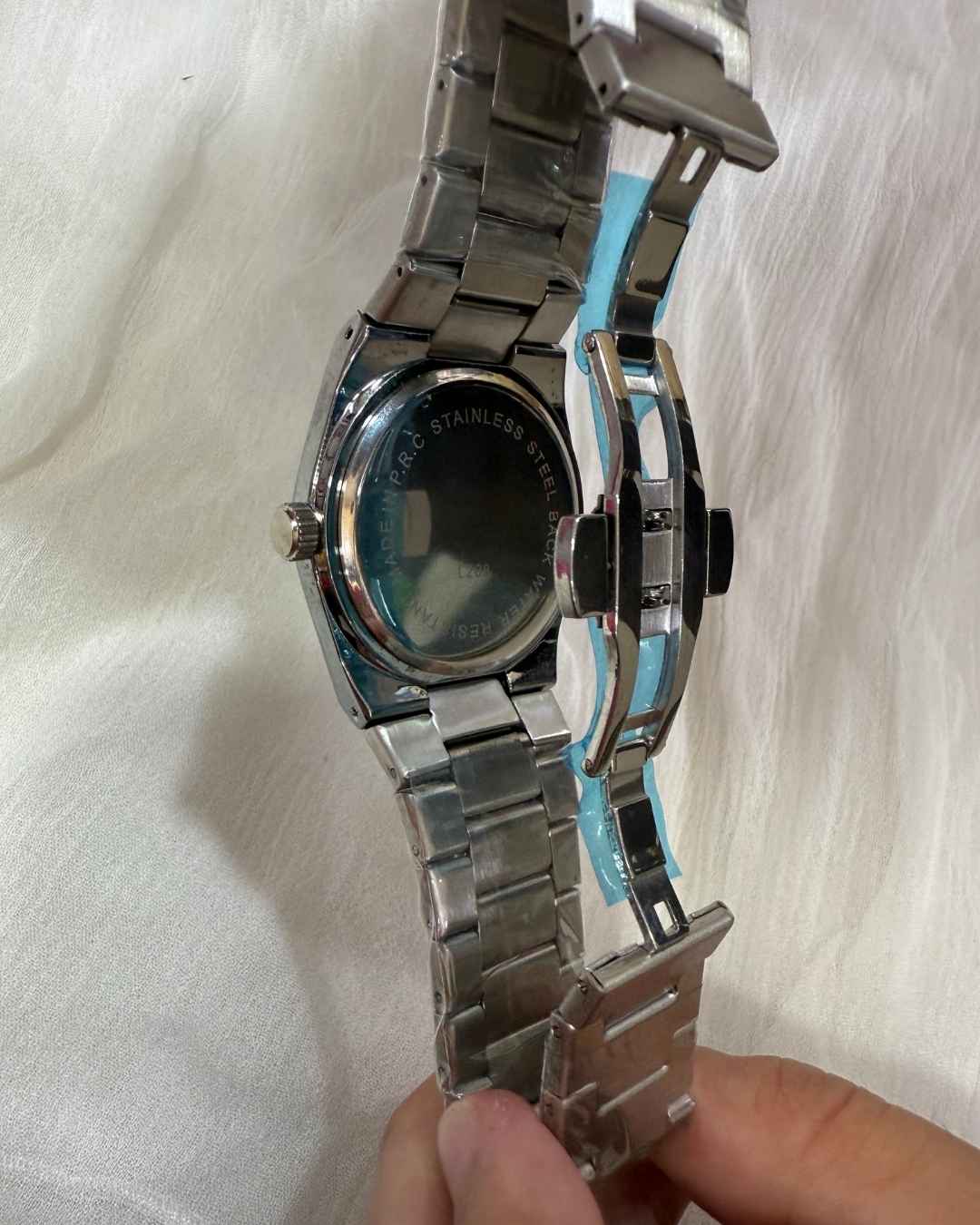 TT Stainless Steel Black Dial Watch
