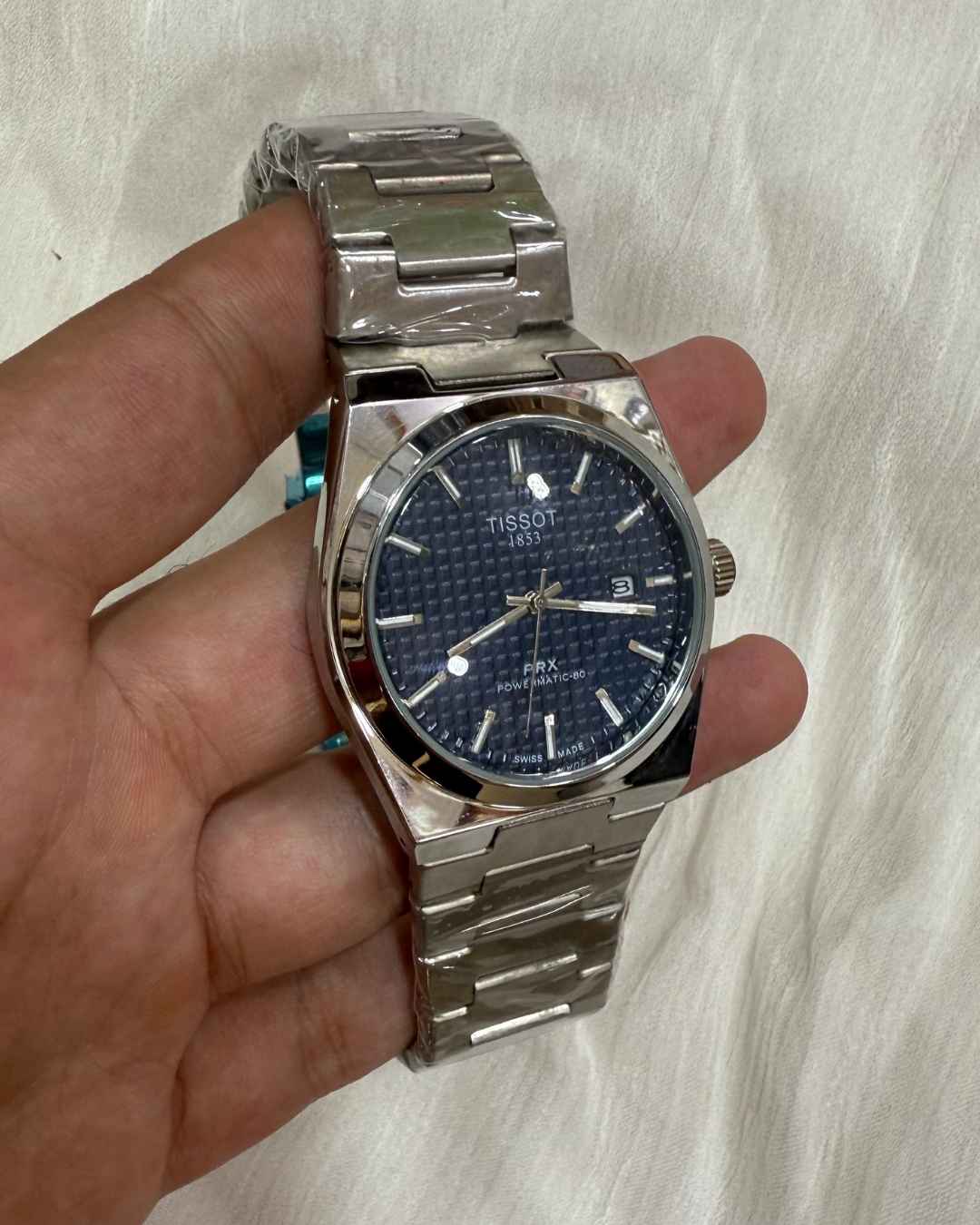 TT Stainless Steel Blue Dial Watch