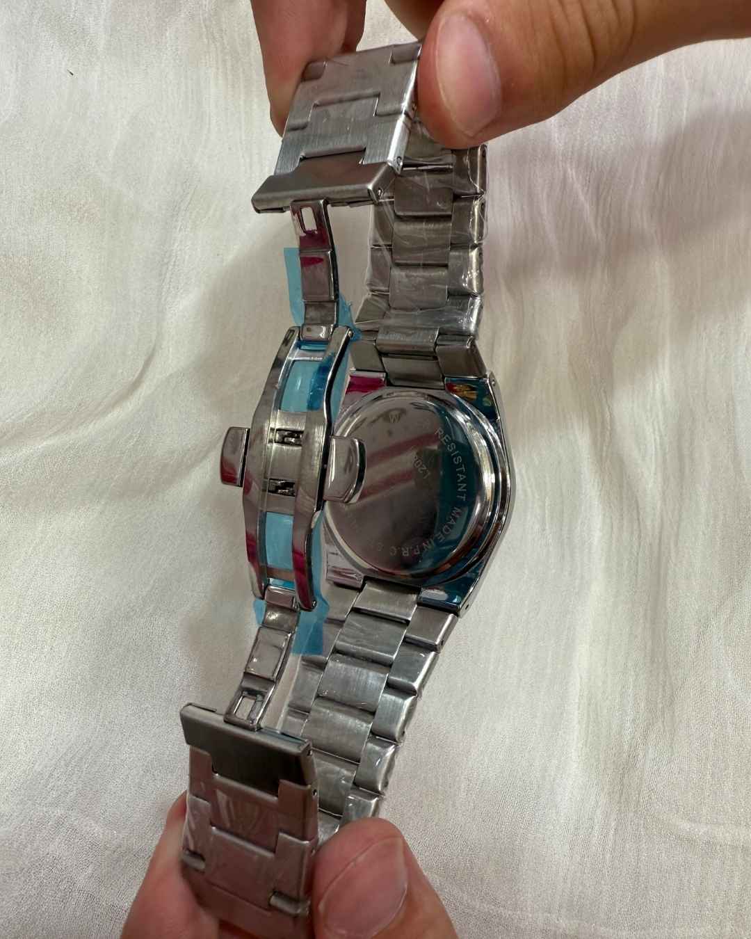 TT Stainless Steel Blue Dial Watch