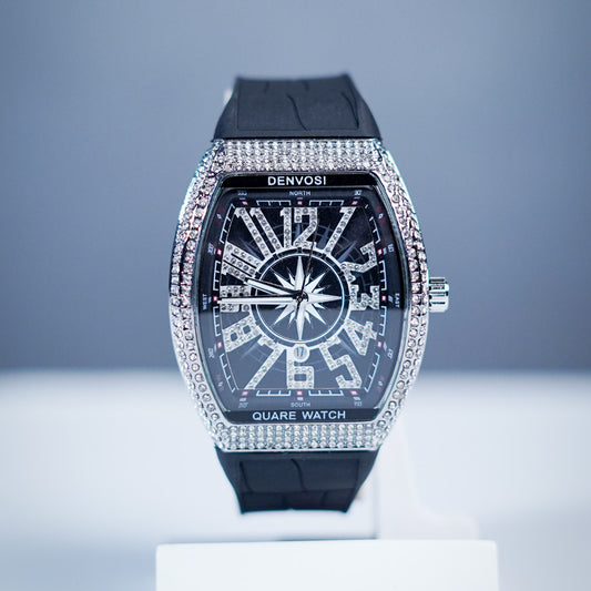 FM Black Strap Diamond Watch