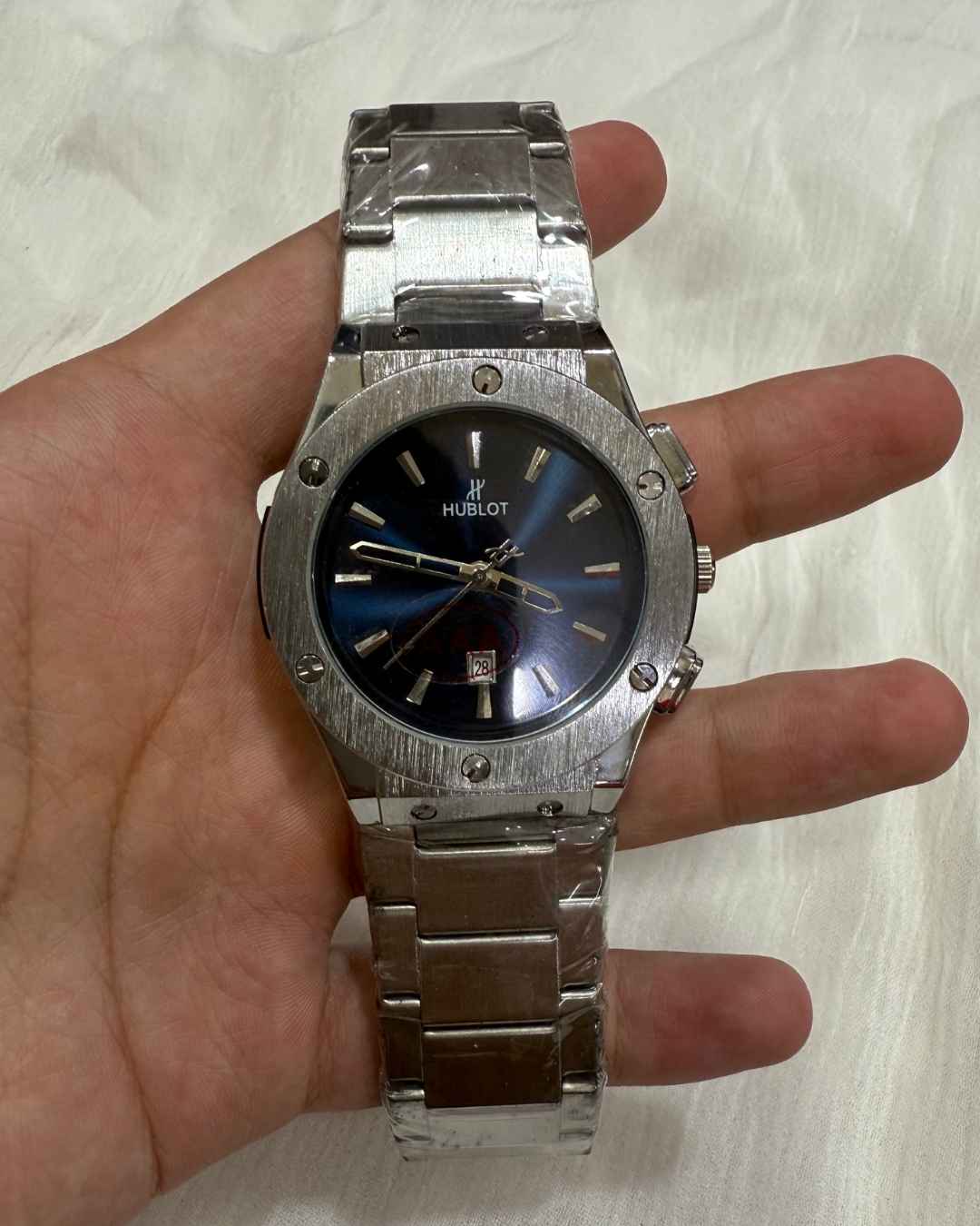 HB Stainless Steel Blue Dial Watch