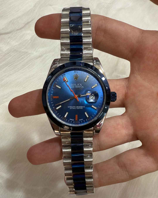 RLX Two Tone Silver Blue Watch