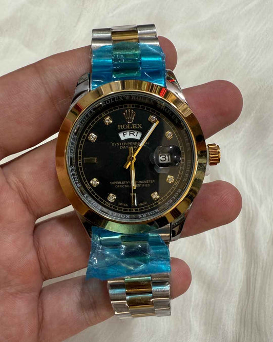 Day Date Stainless Steel Watch