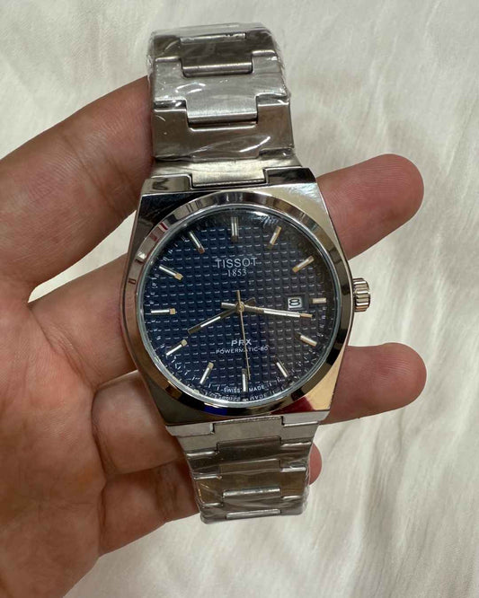 TT Stainless Steel Blue Dial Watch